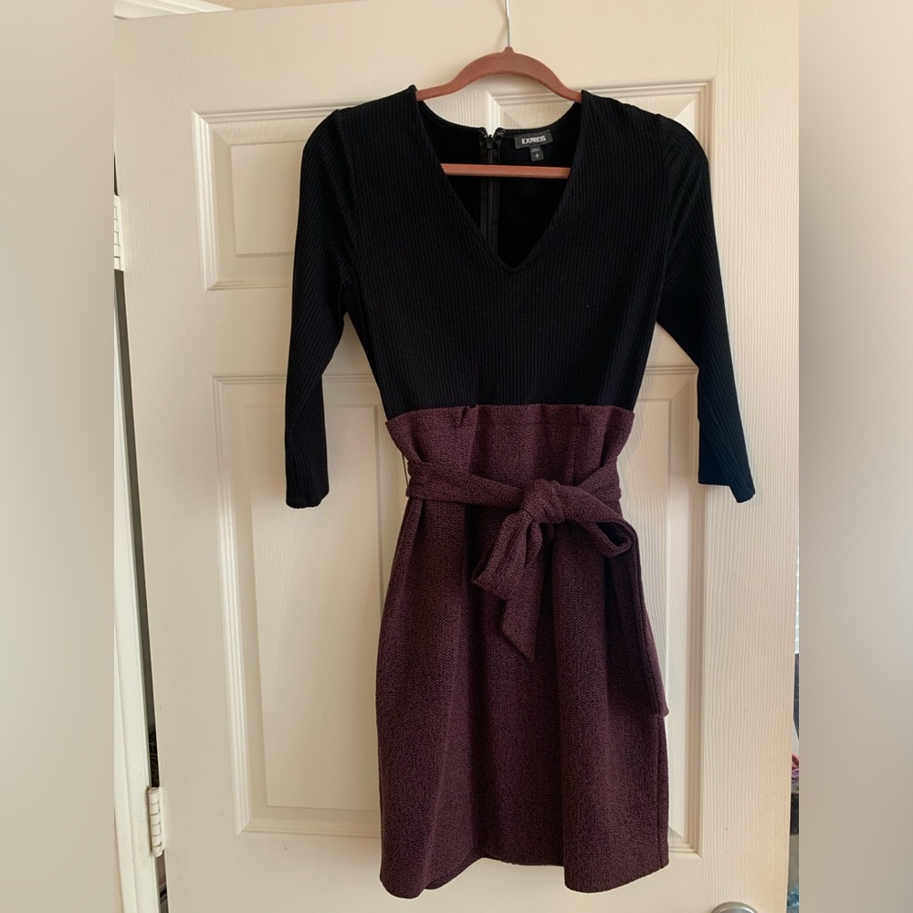 Mini sweater/tweed dress